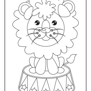 Circus lion coloring pages