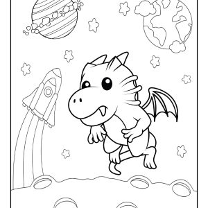 Coloring pictures of a dragon