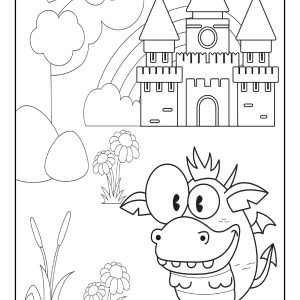 Dragon coloring pages easy