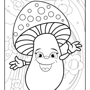 Forest mushroom coloring pages