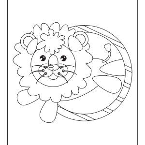 Lion hoop coloring pages