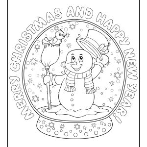 Snowman colouring pages