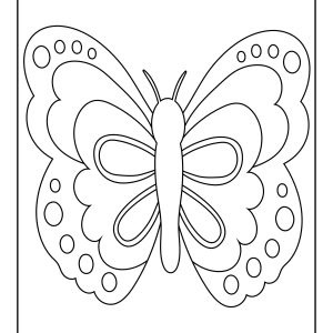 Butterfly coloring page for toddlers