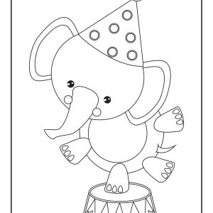 Circus elephant coloring pages