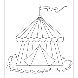 Circus tent coloring page