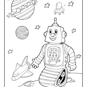 Coloring page robots