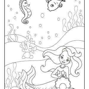 Coloring sheets of mermaids