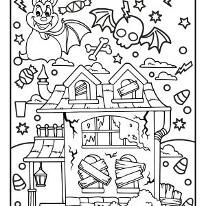 Cute halloween coloring page