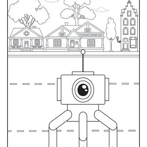 Cute robot coloring pages