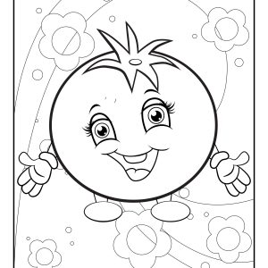 Cute tomato coloring pages