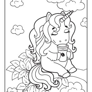 Cute unicorns coloring pages