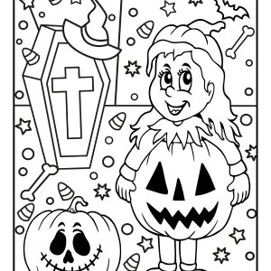 Easy halloween coloring pages