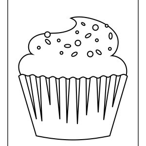 Free printable cupcake coloring page