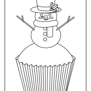Happy birthday cupcake coloring pages