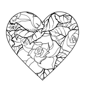 Heart coloring pages for adults