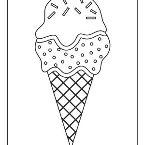 Ice cream cone picture to color