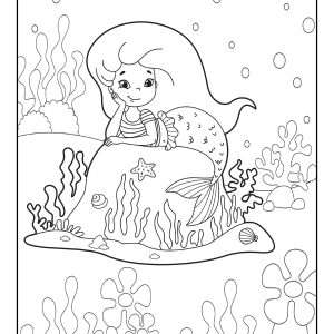 Mermaid pictures to print and color