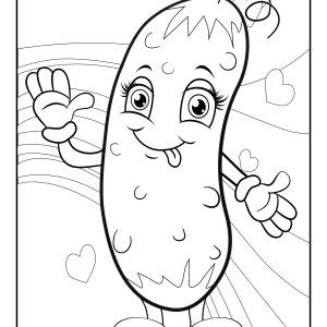 Nice cucumber coloring pages