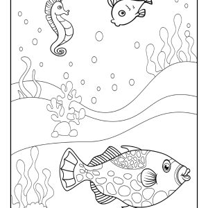 Ocean animals coloring page