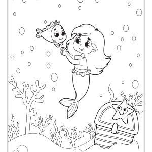 Pictures of mermaids to colour