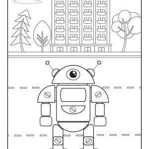 Pj robot coloring page