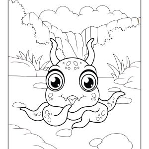 Realistic monster coloring pages