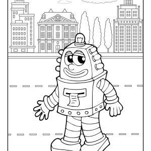 Robot coloring page