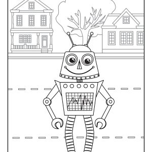 Robot coloring pages free