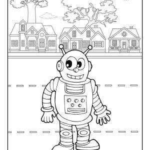 Robot colouring pages