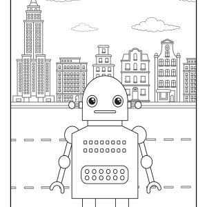 Robot colouring pictures