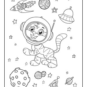 Space colouring pages