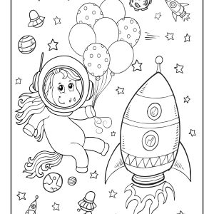 Space rocket coloring pages