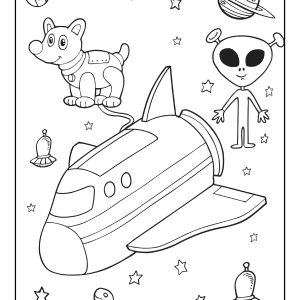 Spaceship colouring pages