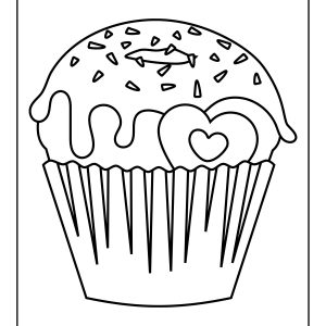 Unicorn cupcakes coloring page